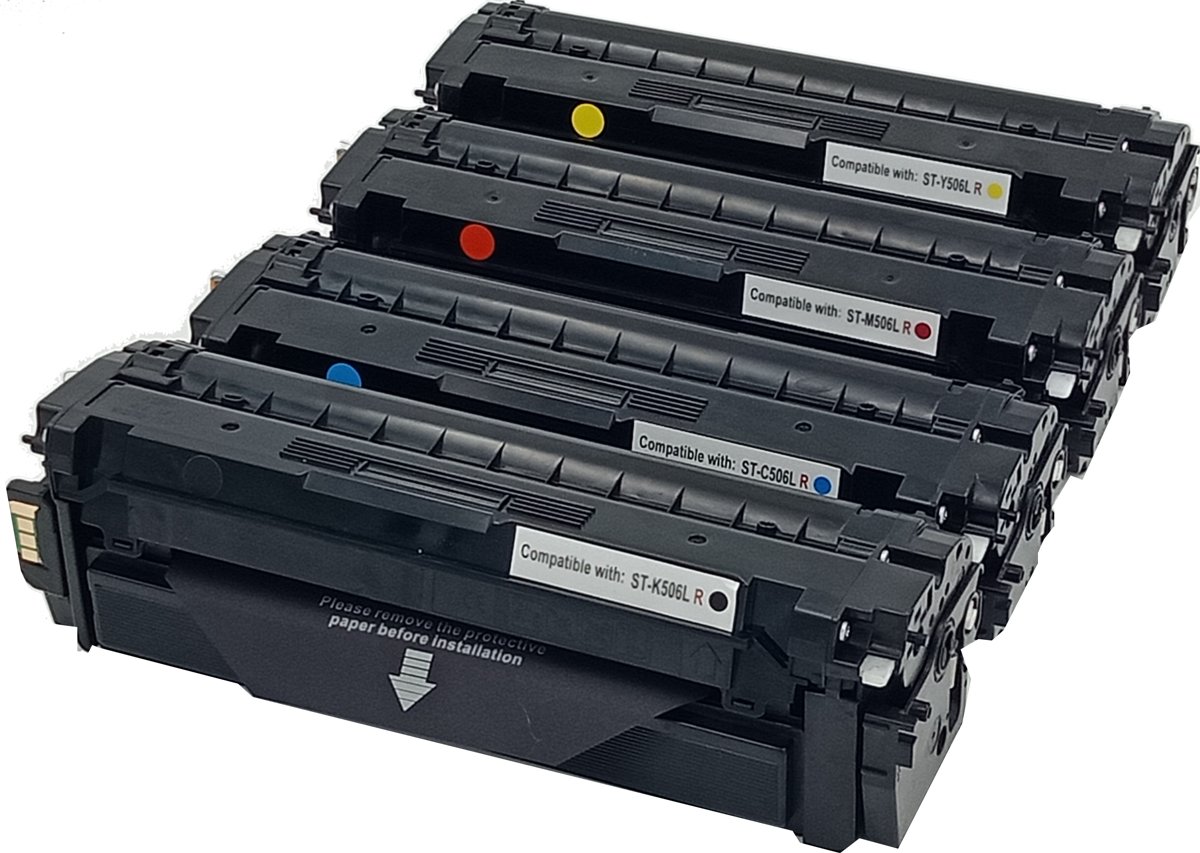 KATRIZ® Huismerk Toner 2x K506L Zwart + 1x C506L Cyaan + 1x  M506L Magenta +  1x Y506 Geel | REMANUFACTURED| voor Samsung CLP 680 / CLP 680 DW / CLP 680 ND / CLX 6260 FD / CLX 6260 FR / CLX 6260 FW / CLX 6260 ND / Xpress SL C2620DW| 5 stuks